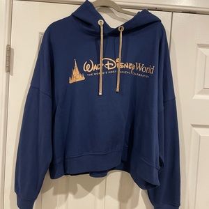 Navy Cropped women’s Disney sweatshirt